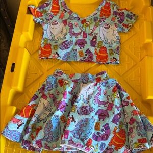 Colorful Cartoon Print Kids Matching Set